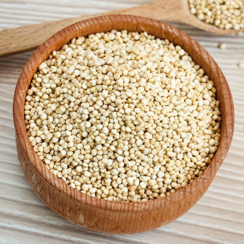 Quinoa em uma vasilha como alimento para quem pratica musculação.